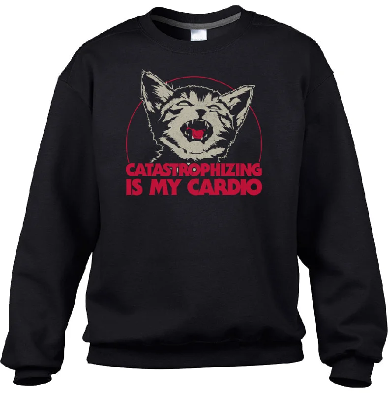 Unisex Catastrophizing Is My Cardio Cat Sweatshirt Hooded Sweatshirt Casual Wear Street Style Unisex Catastrophizing Is My Cardio Cat Sweatshirt Hooded Sweatshirt Casual Wear Street Style