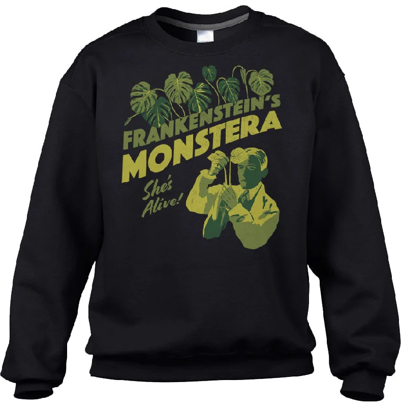 Unisex Frankenstein's Monstera Sweatshirt Hoodie with Metallic Shiny Futuristic