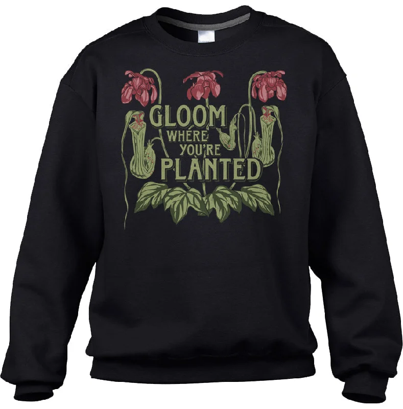 Unisex Gloom Where You're Planted Sweatshirt Hoodie with Front Slit Layering Stylish Unisex Gloom Where You're Planted Sweatshirt Hoodie with Front Slit Layering Stylish