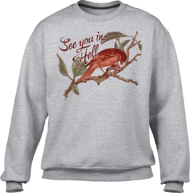Unisex See You In Hell Bird Sweatshirt Hoodie with Stripes Bold Sporty