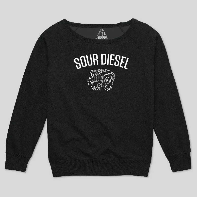 SOUR DIESEL WOMEN'S SCOOP NECK SWEATSHIRT Hoodie with Earth Tones Natural Calm