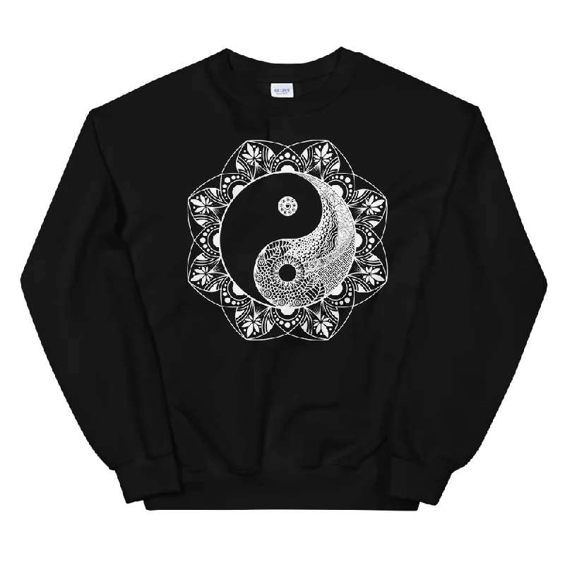 Yinyang Mandala Graphic Sweatshirt Hoodie with Pocket Utility Practical